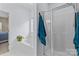 Bright bathroom with tub, shower, and a window view at 6908 Beamish Pl, Mint Hill, NC 28227