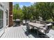 Outdoor deck with a dining table and chairs offers an inviting space for gatherings and al fresco meals at 6908 Beamish Pl, Mint Hill, NC 28227