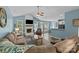 Spacious living room with a fireplace, hardwood floors, recessed lighting, and an open layout at 6908 Beamish Pl, Mint Hill, NC 28227