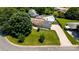 An aerial view of the home showing the yard, driveway, and neighborhood at 920 Thomas St, Statesville, NC 28677