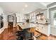 Modern kitchen with a large island, granite countertops, stainless steel appliances, and hardwood floors at 1175 18Th Ne Ave, Hickory, NC 28601