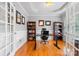 Chic office with French doors, wainscotting, and natural light at 179 Browning Dr, Taylorsville, NC 28681