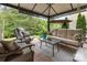 Cozy covered patio with comfortable seating, perfect for outdoor relaxation and entertaining at 2037 Christopher Wood Ct, Fort Mill, SC 29707