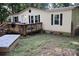 Inviting front exterior with a wooden deck, charming curb appeal, and cozy accents at 226 Lake Sylvia Rd, Lincolnton, NC 28092