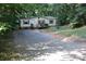 Charming single-story home with gravel driveway, front porch, and a firepit area at 226 Lake Sylvia Rd, Lincolnton, NC 28092