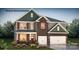 Charming two-story home with gray siding, brick accents, and a well-manicured lawn creating great curb appeal at 2876 Atwater Pond Cir, Denver, NC 28037