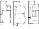 Detailed floor plan showcasing the layout of the home's three floors, including bedrooms and garage at 7130 Founders Club Ct, Charlotte, NC 28269