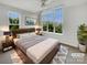 Serene bedroom with a king bed, large window, and modern decor, offering a peaceful retreat at 7130 Founders Club Ct, Charlotte, NC 28269