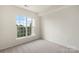 Bright, carpeted bedroom featuring a large window with a view of trees at 14347 San Paolo Ln, Charlotte, NC 28277