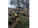 A backyard area featuring stairs and landscaping that leads to a backyard view at 15250 Windward Ln, Lancaster, SC 29720