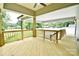 Cozy covered back porch with wooden railings, offering a peaceful outdoor space at 1721 S New Hope Rd, Gastonia, NC 28054