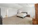 Bright bedroom offers neutral carpeting, tray ceiling, and standard furnishings at 2527 Linhay Dr, Charlotte, NC 28216