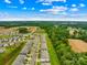 Overhead shot of a residential community with tree-lined streets, manicured lawns, and a serene backdrop at 2717 Aubrey St, Monroe, NC 28110