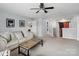 Upstairs loft with carpet flooring, neutral paint, and a comfortable couch at 417 Livingston Dr, Indian Land, SC 29720