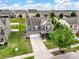 Aerial view of home featuring beautiful landscaping and a two-car garage at 417 Livingston Dr, Lancaster, SC 29720