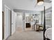 View from bedroom showing an ensuite bathroom and a stylish vanity area at 417 Livingston Dr, Lancaster, SC 29720
