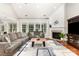 Inviting living room features a fireplace, large windows, and plush seating at 10106 Silverling Dr, Waxhaw, NC 28173