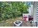 Spacious backyard featuring a patio with a pink playhouse and a green yard at 10135 Blakeney Preserve Dr, Charlotte, NC 28277