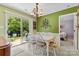 Dining area with sliding doors and view of private backyard at 10621 Glenmac Rd, Charlotte, NC 28215