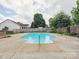 View of backyard pool with privacy fence and deck on a sunny day at 116 Birchwood Ct, Mount Holly, NC 28120