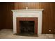 Close up of fireplace with brick surround at 1270 N Enochville Ave, China Grove, NC 28023
