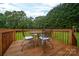 Outdoor deck with dining seating surrounded by lush greenery and scenic views at 1483 Dawnview Ln, Lincolnton, NC 28092