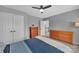 This bedroom has neutral walls, carpet, and two chests of drawers for storage space at 15737 Agincourt Dr, Huntersville, NC 28078