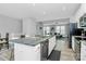 Open kitchen featuring stainless appliances, center island with sink, and wood flooring at 1723 Town Oak Ln, Charlotte, NC 28205