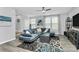 Inviting living room featuring a sectional sofa, stylish decor and large windows at 1723 Town Oak Ln, Charlotte, NC 28205