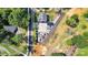 Aerial view showing the property's boundaries, driveway, and surrounding landscape at 19455 Smith Cir, Cornelius, NC 28031