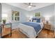 Cozy bedroom features natural light, hardwood floors, and a comfortable bed with stylish decor at 2421 Morton St, Charlotte, NC 28208