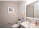 Cozy half bathroom with modern fixtures, framed art and a clean, minimalist design at 282 Auburn View Rd, Rock Hill, SC 29730
