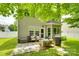 Backyard featuring a stone patio with comfortable seating, a grill, and well-maintained landscaping at 288 Sand Paver Way # 50, Fort Mill, SC 29708