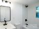 Recently renovated bathroom with shower and modern fixtures at 301 Carolina Blvd, Salisbury, NC 28146