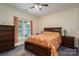 Bedroom with ceiling fan and a large window providing ample natural light at 3103 Richview Dr, Crouse, NC 28033