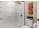 Modern bathroom with a glass-enclosed shower and decorative accents at 4007 Black Oak Rd, Hickory, NC 28602