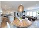 Bright open-concept living space featuring a dining area, kitchen, and cozy seating area at 4203 Walker Rd, Charlotte, NC 28211