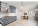 Bright kitchen featuring gray cabinets, stainless steel appliances, and a farmhouse sink at 5424 Doncaster Dr, Charlotte, NC 28211