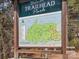 Informational sign showcasing the map of the Trailhead Park and surrounding areas in Lake Wylie at 714 Deerbrook Ln, Tega Cay, SC 29708
