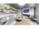 Comfortable living room with stylish decor, fireplace, and a large sectional at 751 Northbrook Iii School Rd, Vale, NC 28168