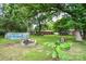 Backyard features an above ground pool, fire pit and lots of space for outdoor enjoyment at 7518 Surry Ln, Indian Trail, NC 28079