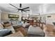 Open floorplan living space showcases wood floors, neutral walls, eat-in kitchen and dining space at 110 Heritage Dr, Kings Mountain, NC 28086