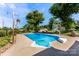 Sparkling swimming pool with basketball hoop and seating area offers a cool escape at 110 Heritage Dr, Kings Mountain, NC 28086
