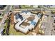 Overhead view of the community pool showcasing its design and surrounding amenities at 11116 Godwit Ln, Charlotte, NC 28278