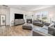 Cozy living room with a fireplace, large TV, and stylish gray couches at 11116 Godwit Ln, Charlotte, NC 28278
