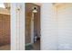 Convenient pool house bathroom featuring a shower and toilet, perfectly situated for poolside convenience at 1613 Spangler Dr, Shelby, NC 28150