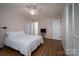 Bedroom with large window, ceiling fan, and closet provides comfort and style at 1613 Spangler Dr, Shelby, NC 28150