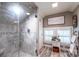 Modern bathroom features a tiled glass shower and stylish gray tones at 2024 5Th Street Nw Pl, Hickory, NC 28601