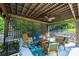 Relaxing covered patio with stylish furniture, offering a serene outdoor living space with lush landscape views at 2024 5Th Street Nw Pl, Hickory, NC 28601
