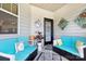 Inviting outdoor patio with wicker furniture and stylish decorations at 344 Kennebel Pl, Fort Mill, SC 29715